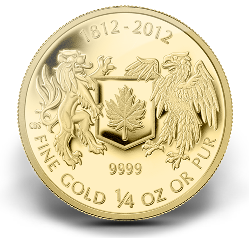 1/4 oz Fine Gold Coin - War of 1812 - Mintage: 2,000 (2012)