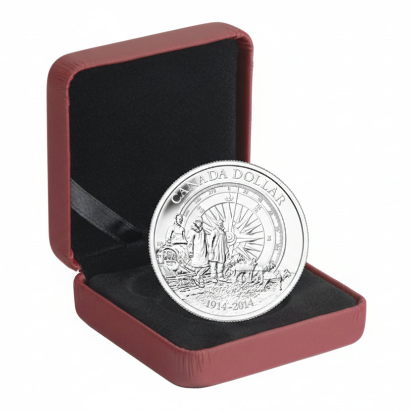 3/4 oz Brilliant Fine Silver Dollar - 100th Anniversary of the Canadian Arctic Expedition (2013)