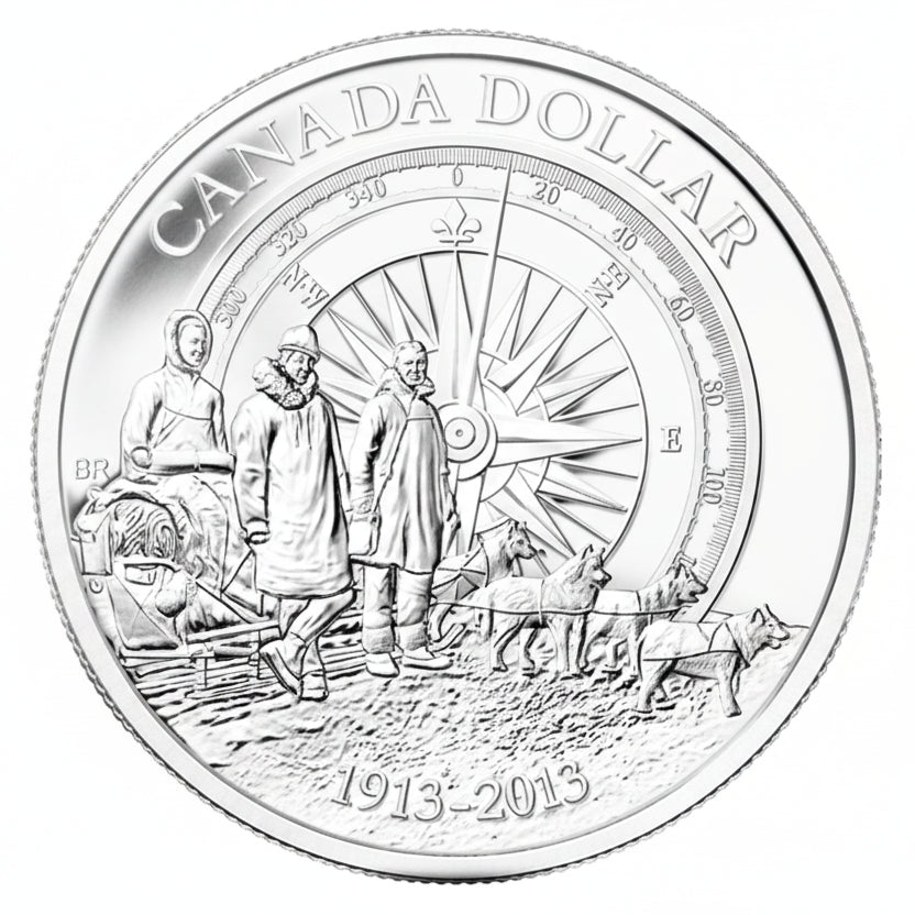 3/4 oz Brilliant Fine Silver Dollar - 100th Anniversary of the Canadian Arctic Expedition (2013)