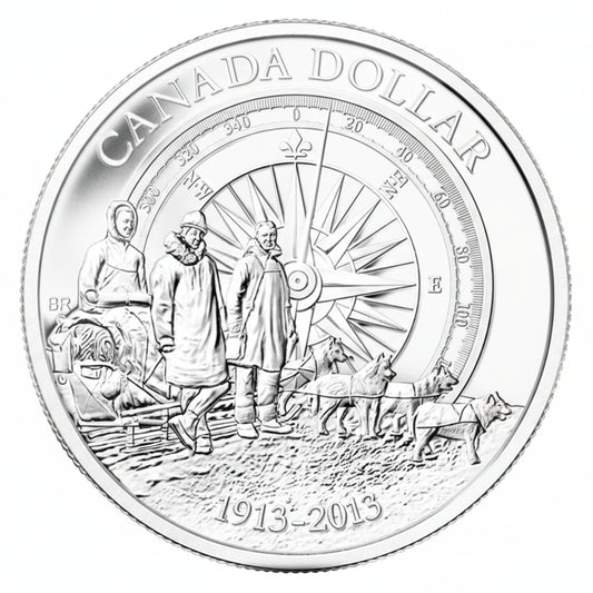 3/4 oz Brilliant Fine Silver Dollar - 100th Anniversary of the Canadian Arctic Expedition (2013)