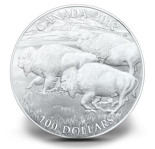 1 oz $100 for $100 Fine Silver Coin - Bison (2013)