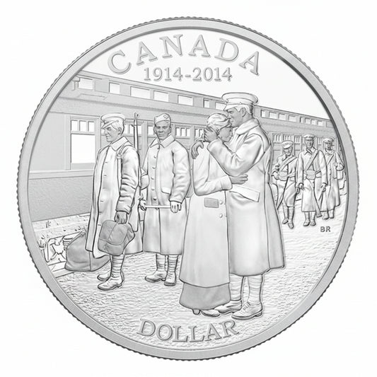 3/4 Proof Fine Silver Dollar - 100th Anniversary of the Declaration of the First World War (2014)