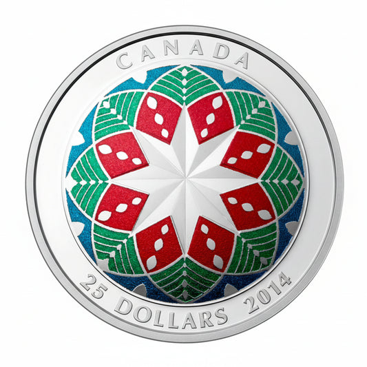 Fine Silver Ultra-High Relief Coloured Coin – Christmas Ornament (2014)