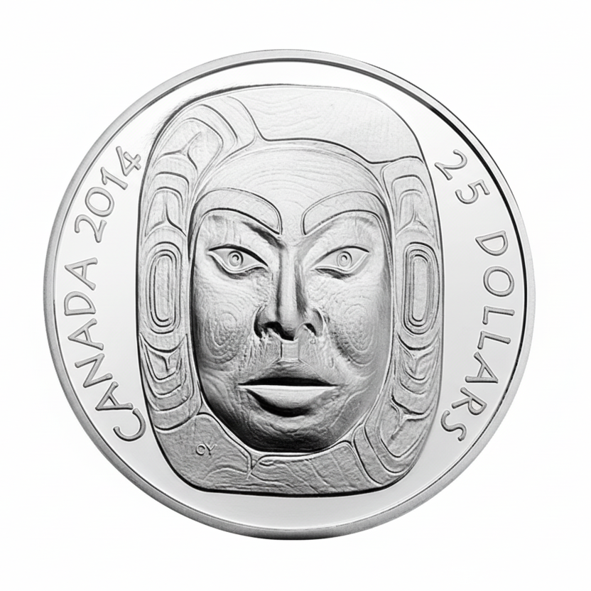 Fine Silver Ultra-High Relief Coin - Matriarch Moon Mask (2014)