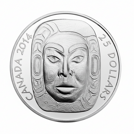 Fine Silver Ultra-High Relief Coin - Matriarch Moon Mask (2014)