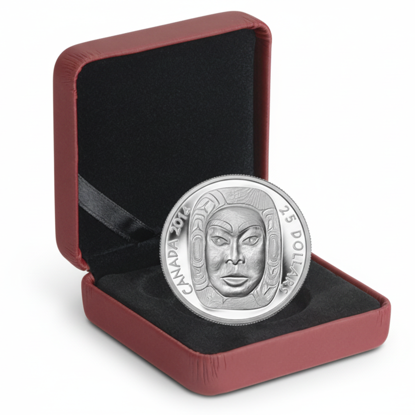 Fine Silver Ultra-High Relief Coin - Matriarch Moon Mask (2014)