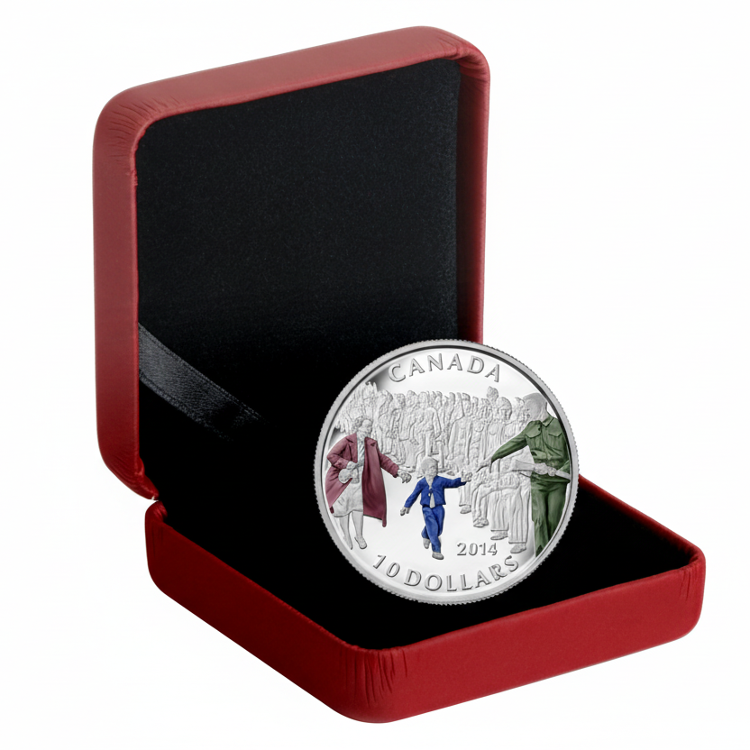 1/2 oz Fine Silver Coloured Coin - Wait for Me, Daddy - Mintage: 10,000 (2014)