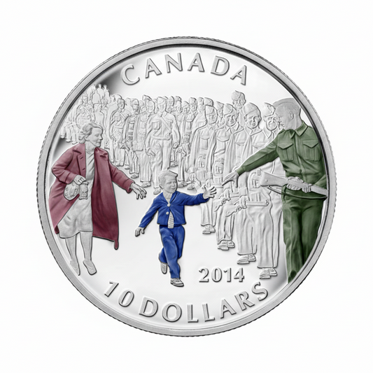 1/2 oz Fine Silver Coloured Coin - Wait for Me, Daddy - Mintage: 10,000 (2014)