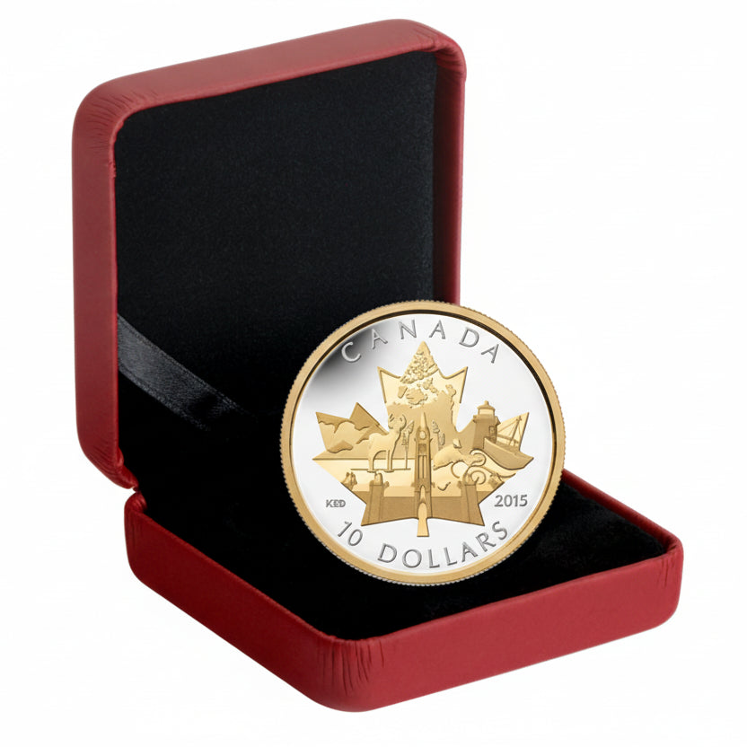 1/2 oz. Fine Silver Gold-Plated Coin - Celebrating Canada (2015)