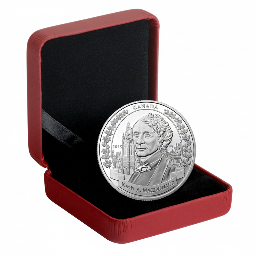 1 oz Fine Silver Coin - 200th Anniversary of the Birth of Sir John A. Macdonald - Mintage: 8,500 (2