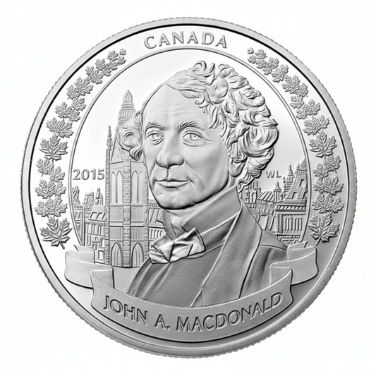 1 oz Fine Silver Coin - 200th Anniversary of the Birth of Sir John A. Macdonald - Mintage: 8,500 (2