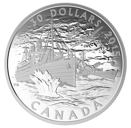 2 oz. Fine Silver Coin - Canada’s Merchant Navy in the Battle of the Atlantic - Mintage: 5,000 (2015)