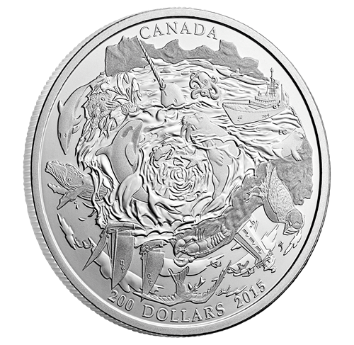 2 oz $200 for $200 Fine Silver Coin - Coastal Waters (2015)