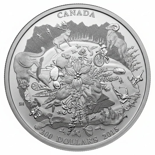 2 oz $200 for $200 Fine Silver Coin – Canada's Rugged Mountains (2015)