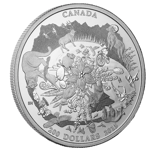 2 oz $200 for $200 Fine Silver Coin – Canada's Rugged Mountains (2015)