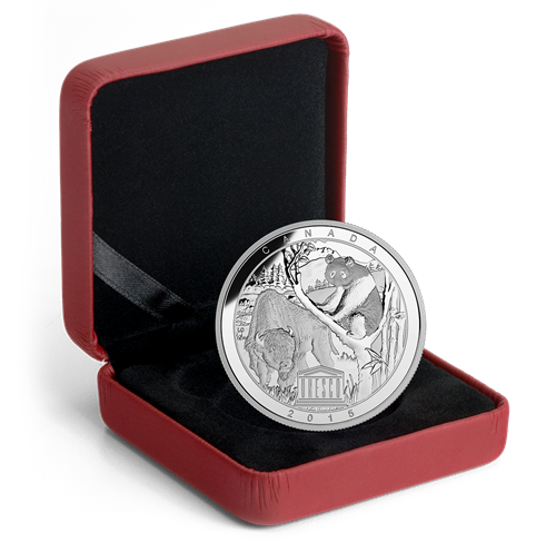 1 oz. Fine Silver Coin – UNESCO At Home and Abroad: Wood Buffalo National Park and Sichuan Giant Pan