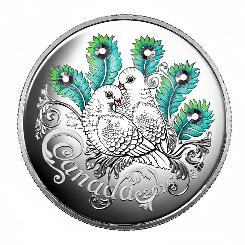 1/4 Fine Silver Coin made with Swarovski® crystals - Celebration of Love (2016)