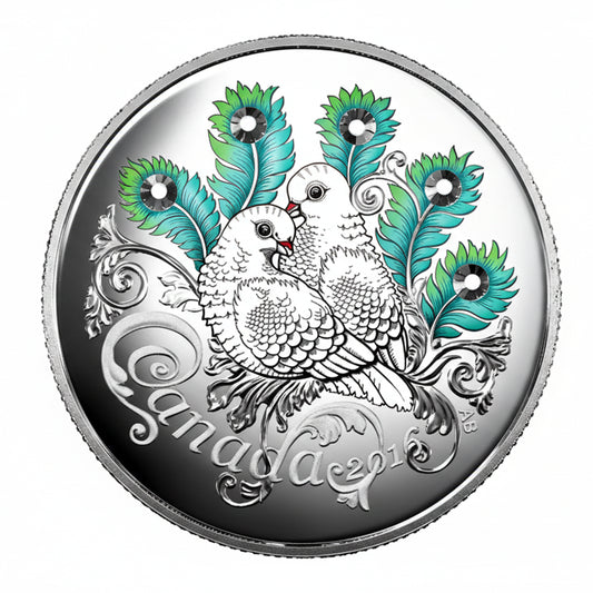 1/4 Fine Silver Coin made with Swarovski® crystals - Celebration of Love (2016)