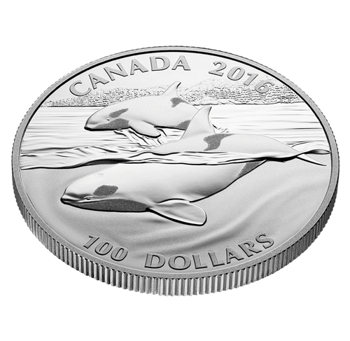1 oz $100 for $100 Fine Silver Coin – Orca (2016)