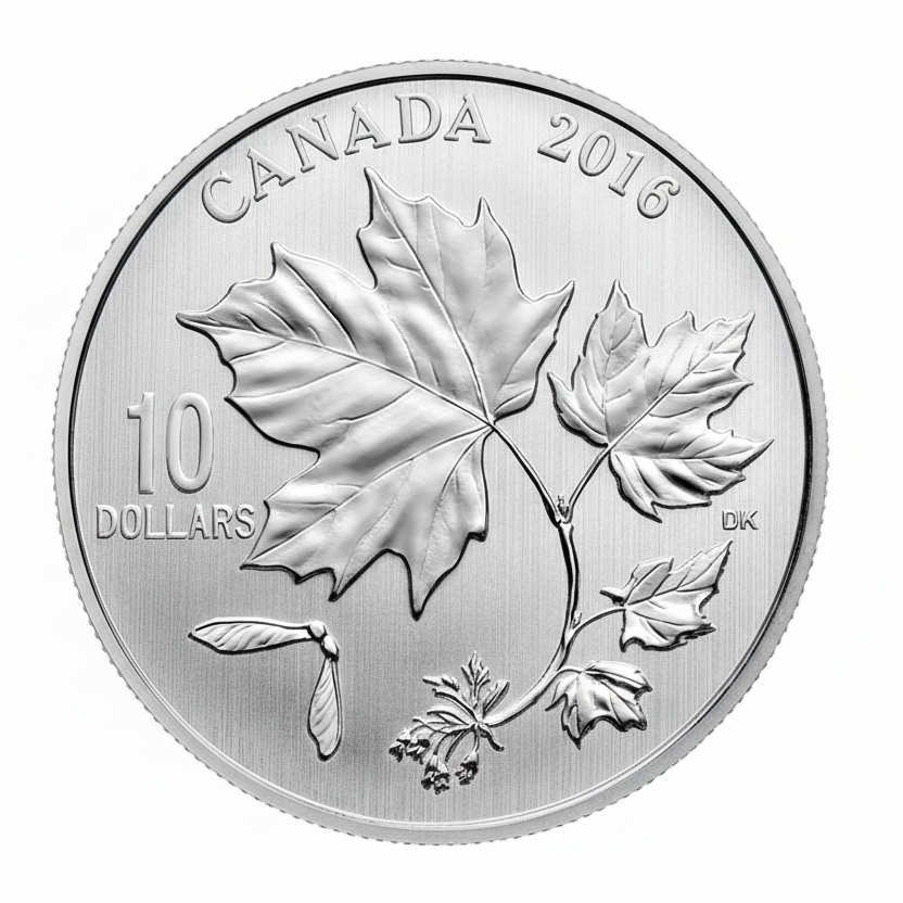 1/2 oz Canadian Maple Leaves Fine Silver Coin (2016)