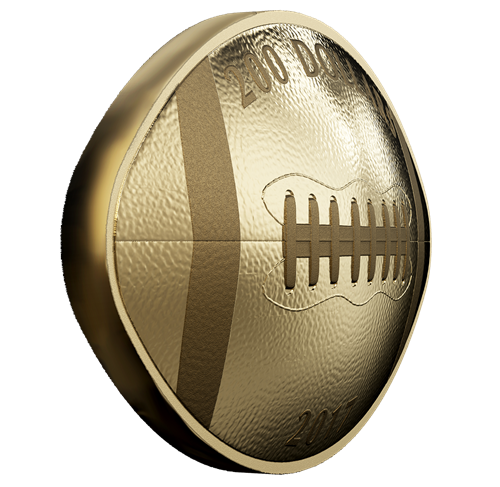 1 oz Pure Gold Football-Shaped and Curved Coin - Mintage: 550 (2017)