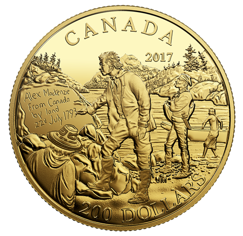 Pure Gold Coin - Great Canadian Explorers Series: Alexander Mackenzie - Mintage: 1,000 (2017)