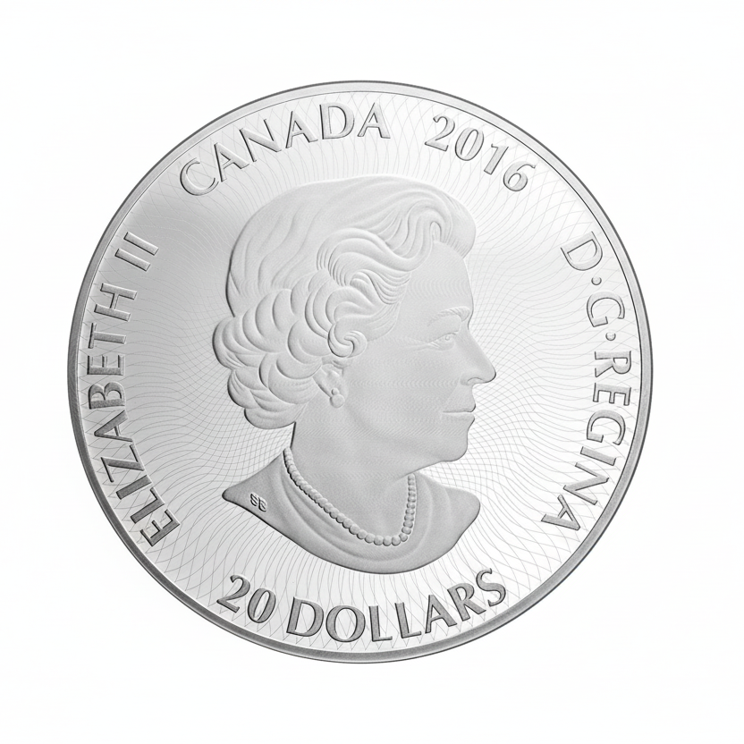 1 oz Pure Silver Coloured Coin - Canadiana Kaleidoscope: Polar Bear (2016)