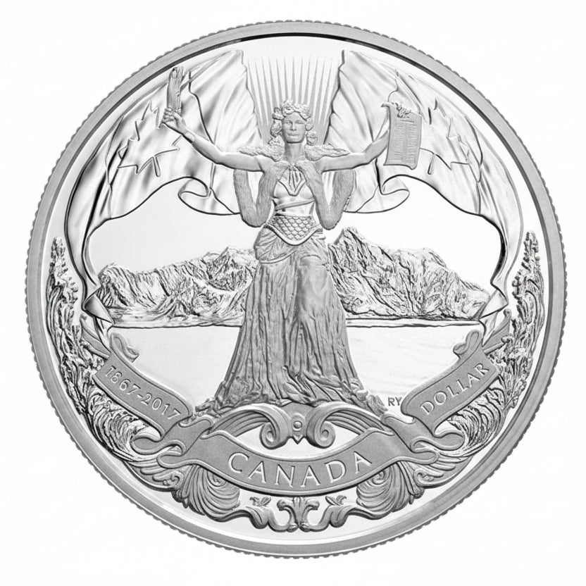 3/4 oz 2017 Proof Pure Silver Dollar - 150th Anniversary of Canadian Confederation