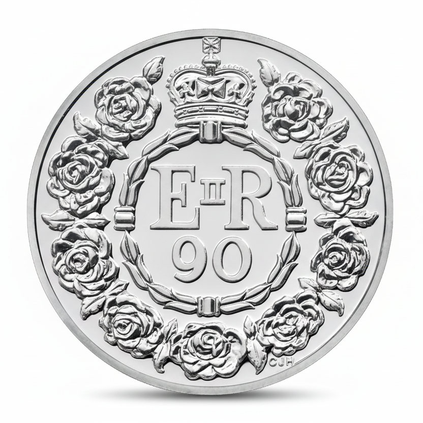 1/2 oz UK £20 Pure Silver Coin - Queen's 90th Birthday (2016)