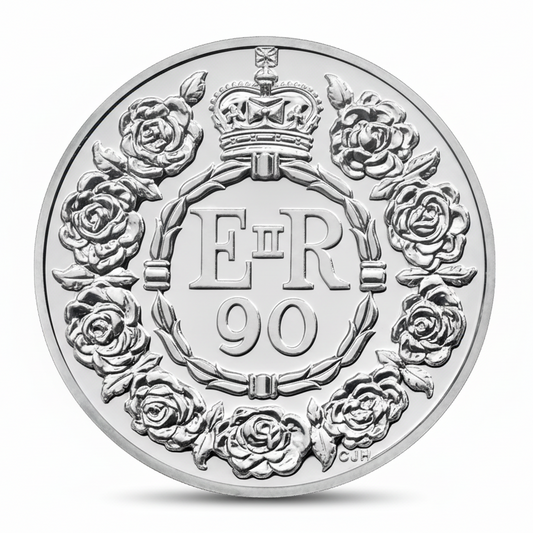 1/2 oz UK £20 Pure Silver Coin - Queen's 90th Birthday (2016)