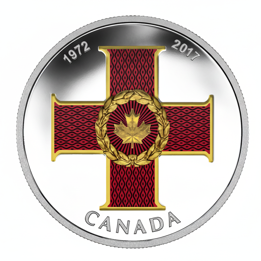 1 oz Pure Silver Coloured Coin - 45th Anniversary of The Cross of Valour