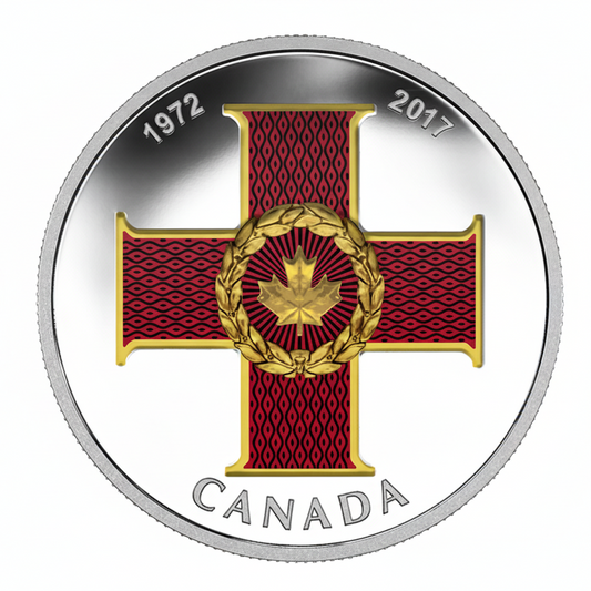 1 oz Pure Silver Coloured Coin - 45th Anniversary of The Cross of Valour