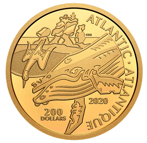 1 oz. 99.999% Pure Gold Coin - Canadian Coastal Symbols: The Atlantic - Mintage: 400 (2019)