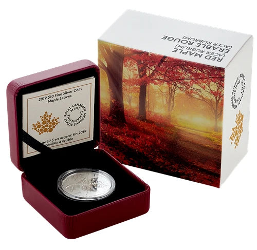 1/2 oz 2019 $10 Maple Leaves - Pure Silver Coin