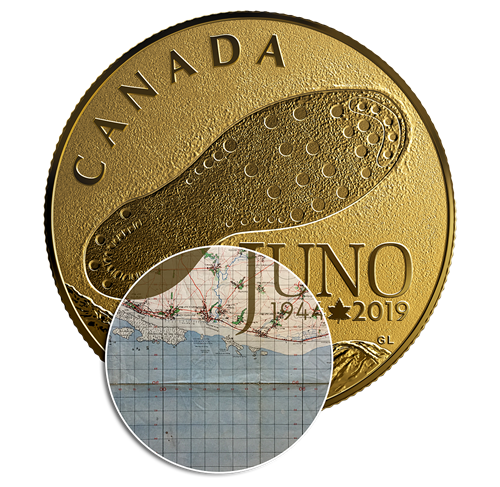 14-karat Gold Coin - 75th Anniversary of The Normandy Campaign: D-Day at Juno Beach - Mintage: 1,200