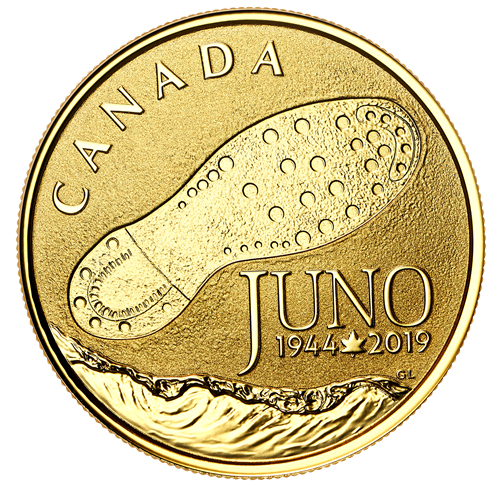 14-karat Gold Coin - 75th Anniversary of The Normandy Campaign: D-Day at Juno Beach - Mintage: 1,200
