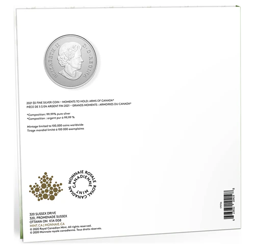1/4 oz. Pure Silver Coin - Moments to Hold: 100th Anniversary of the Arms of Canada (Copy)