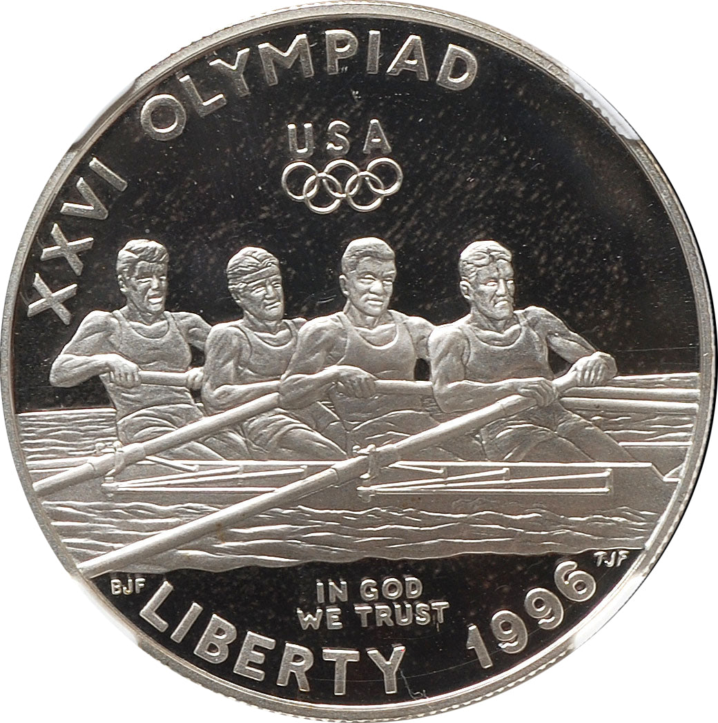 1996-P Olympic Rowing $1 Silver Commem Proof