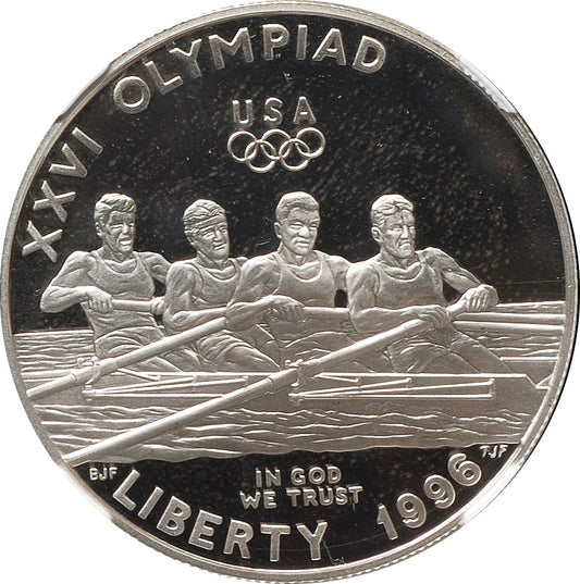 1996-P Olympic Rowing $1 Silver Commem Proof