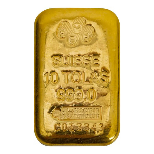 10 Tola Gold Cast Bar - PAMP Suisse - 10 Tola Gold Cast Bar - .999 Au