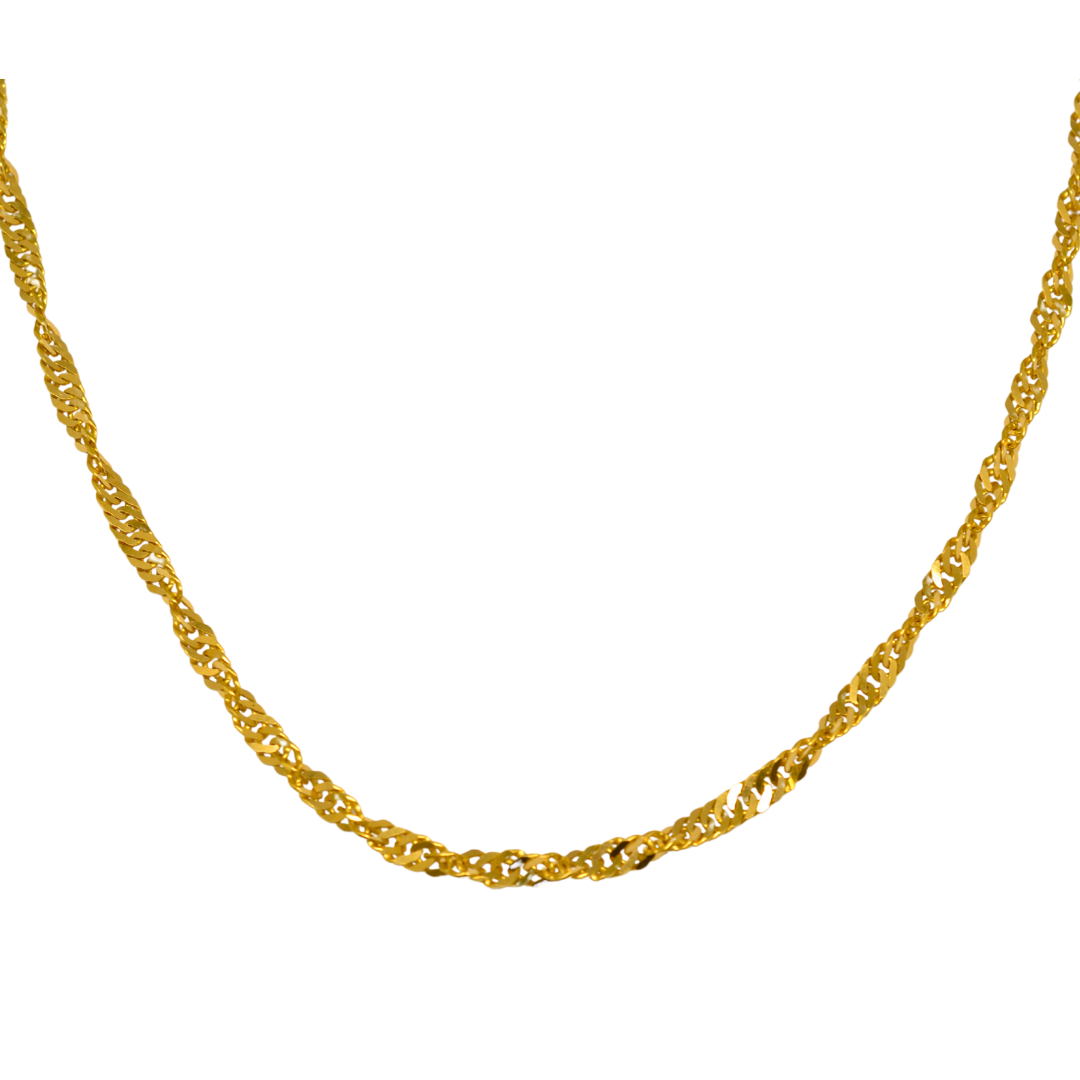 22K Yellow Gold Singapore Link 31.5" Necklace - Preowned