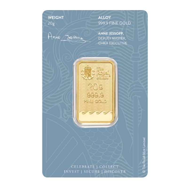 20 g Gold Bar | Britannia | Royal Mint | .9999 Au – Global Bullion ...