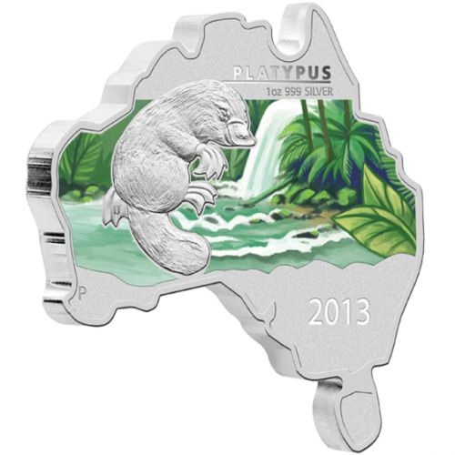 1 oz. Pure Silver Coin - Australian Map Shaped Platypus (2013)