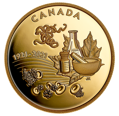 1 oz. Pure Gold Coin - 100th Anniversary of the Discovery of Insulin