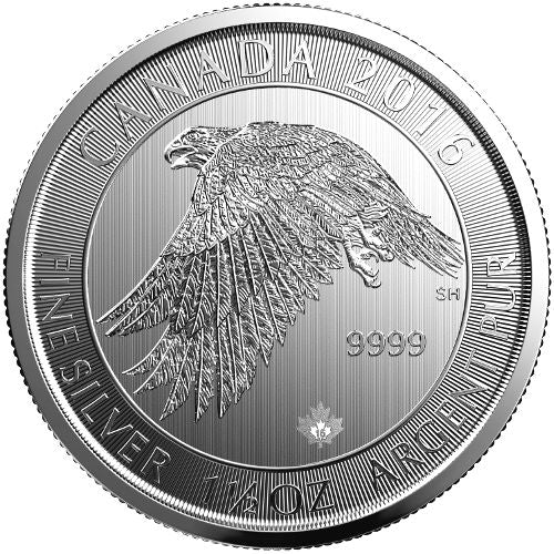1.5 oz Silver Coin - 2016 White Falcon - Royal Canadian Mint - RCM .9999 Ag
