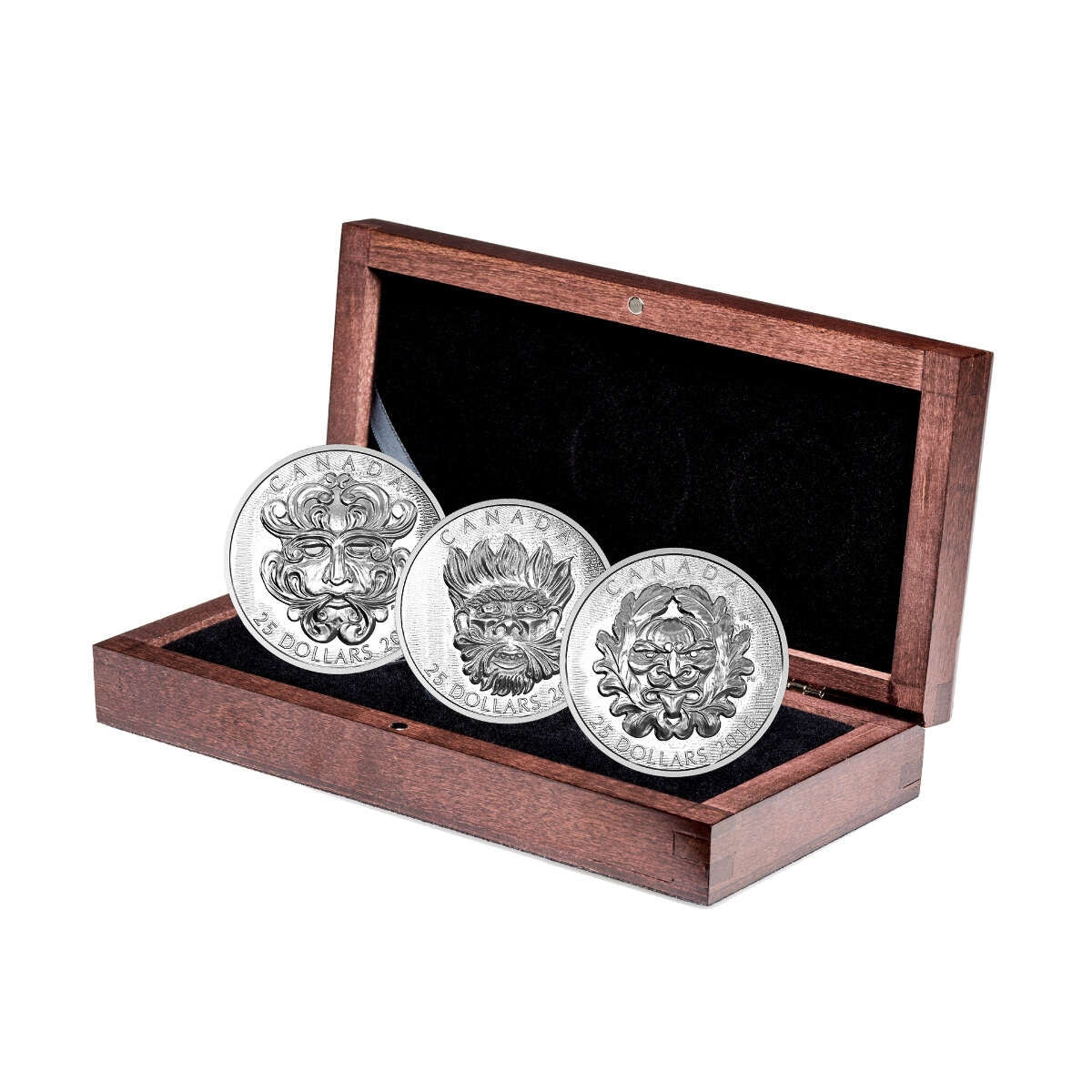 2016 $25 Sculptural Art of Parliament "Grotesque Green Man" - Pure Silver 3 Coin Set in Display Case