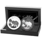 2017 Somalia Elephant Black and White Silver Coin Set with Box & CoA