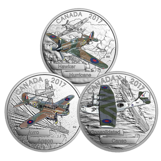 2017 $20 Aircraft of the Second World War - 3 Coin Pure Silver Set