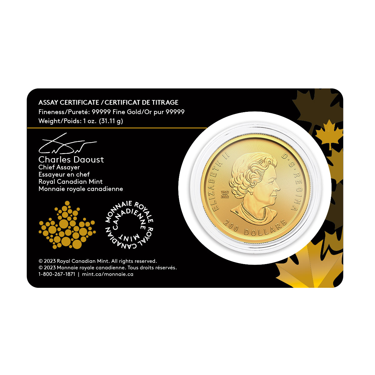 1 oz Gold Coin – 2023 Klondike Gold Rush: Passage for Gold - .99999 Au - Royal Canadian Mint