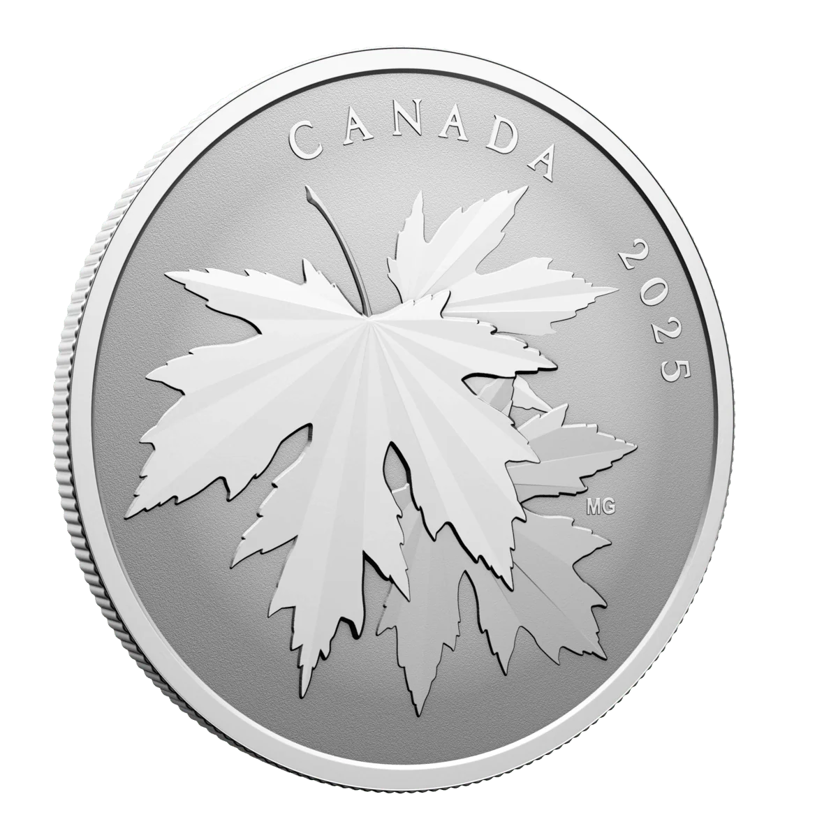 1/2 oz 2025 $10 Gleaming Maple Leaves - Pure Silver Coin